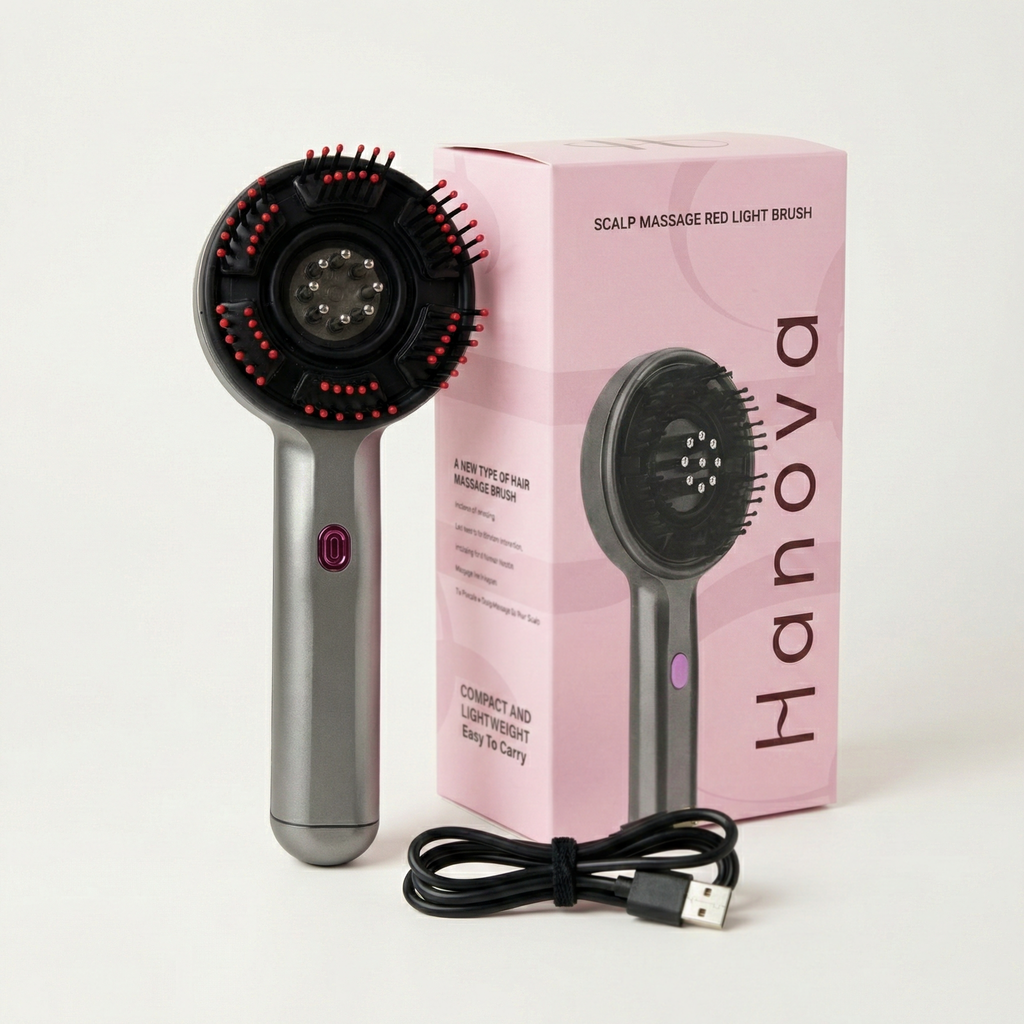 Hanova™ Red Light Scalp Comb – Restore Hair Density at Home