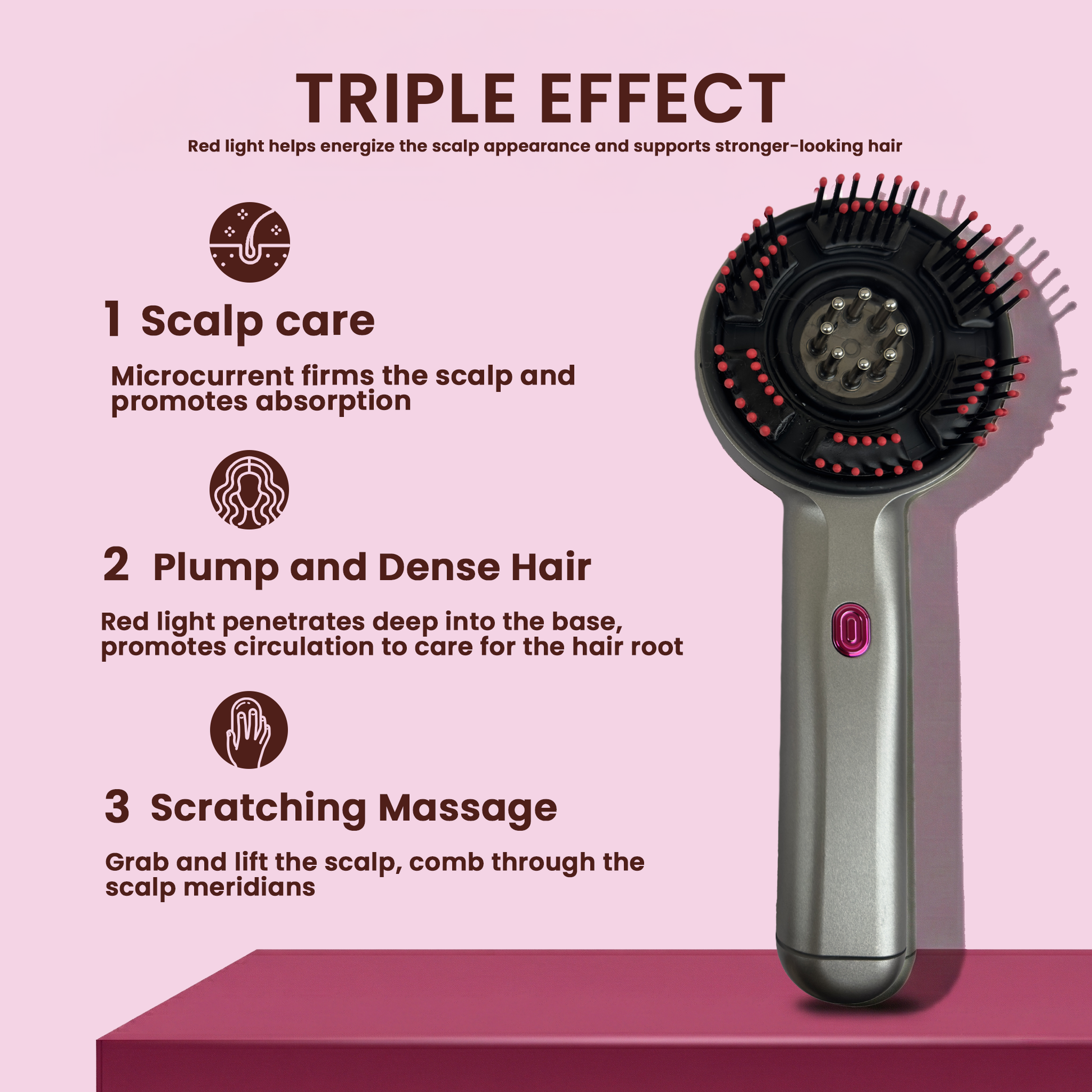 Hanova™ Red Light Scalp Comb – Restore Hair Density at Home