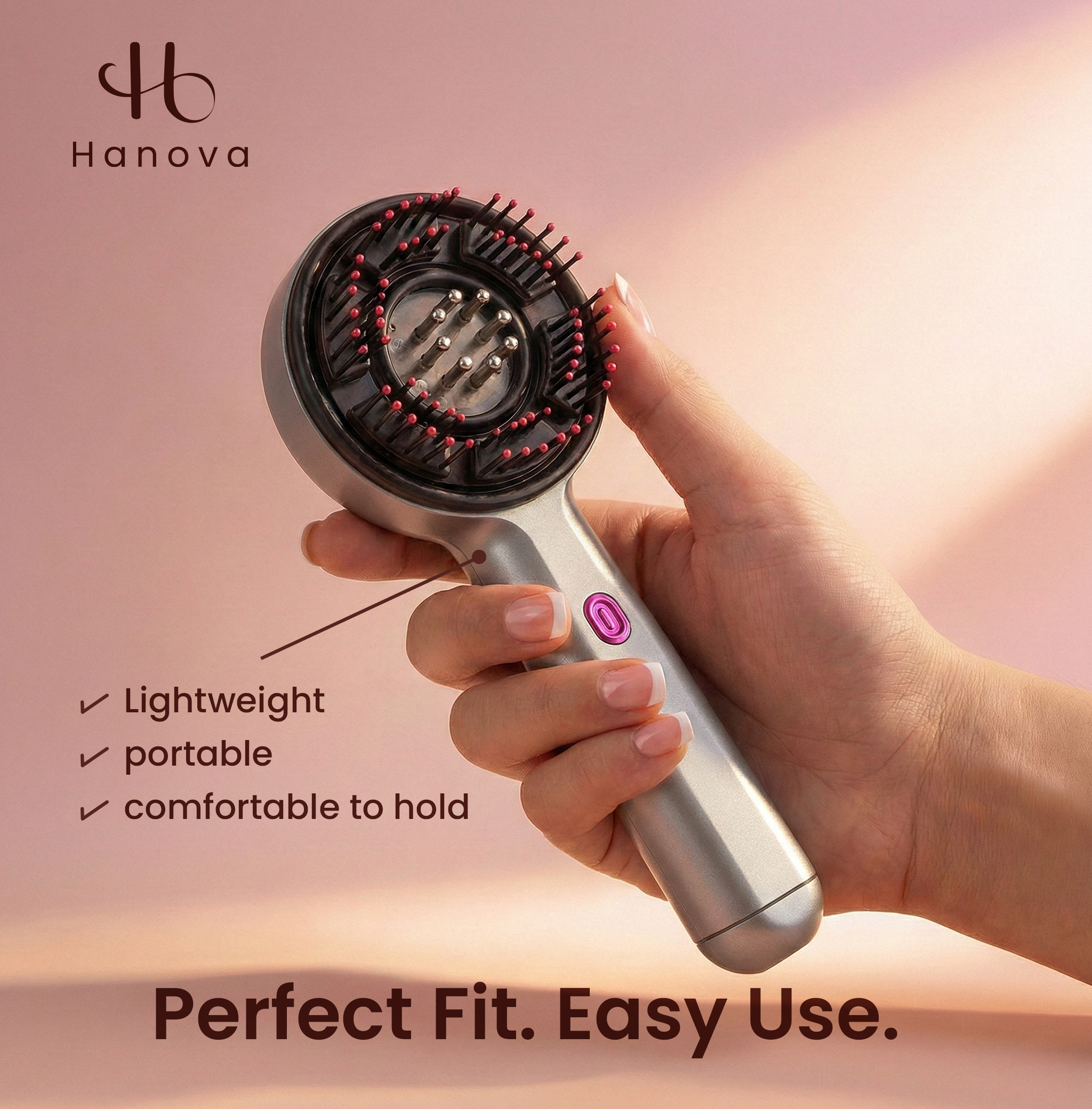 Hanova™ Red Light Scalp Comb – Restore Hair Density at Home