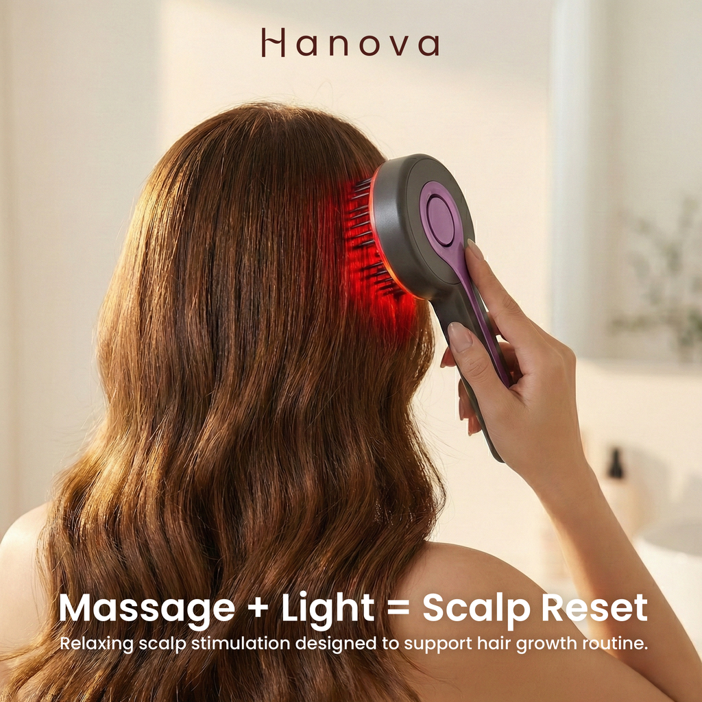 Hanova™ Red Light Scalp Comb – Restore Hair Density at Home